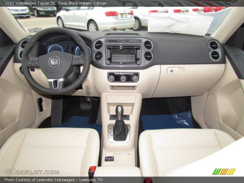 Deep Black Metallic / Beige 2012 Volkswagen Tiguan SE