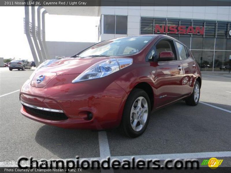 Cayenne Red / Light Gray 2011 Nissan LEAF SV