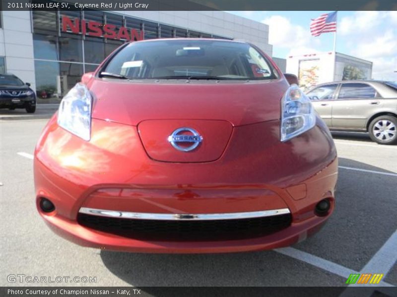 Cayenne Red / Light Gray 2011 Nissan LEAF SV