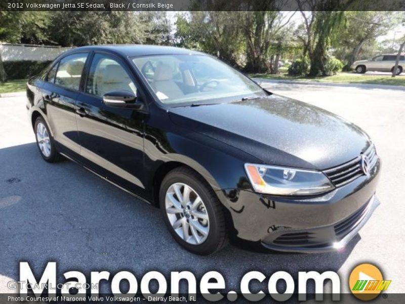 Black / Cornsilk Beige 2012 Volkswagen Jetta SE Sedan
