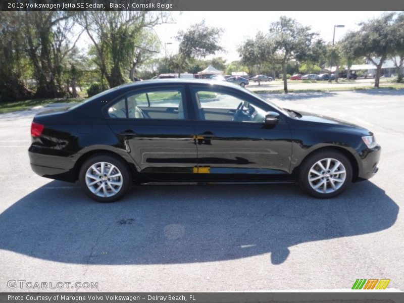 Black / Cornsilk Beige 2012 Volkswagen Jetta SE Sedan