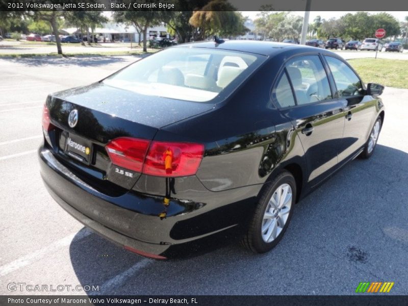 Black / Cornsilk Beige 2012 Volkswagen Jetta SE Sedan