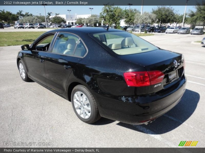Black / Cornsilk Beige 2012 Volkswagen Jetta SE Sedan