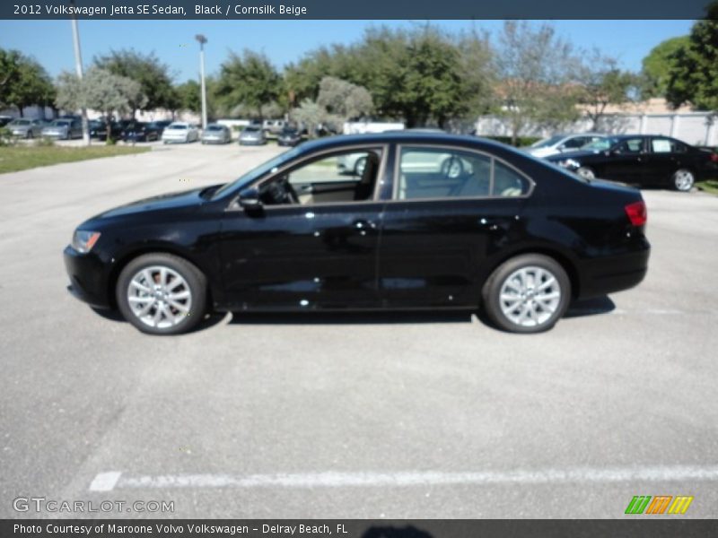 Black / Cornsilk Beige 2012 Volkswagen Jetta SE Sedan