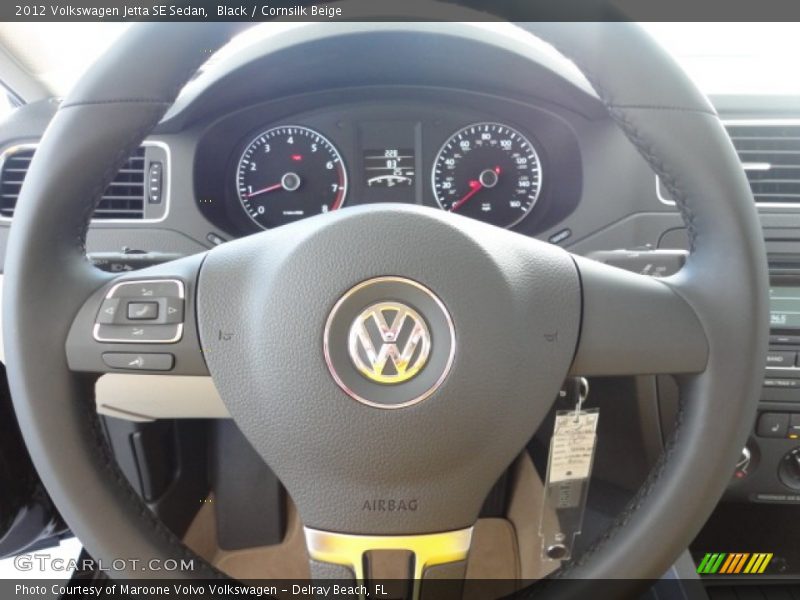 Black / Cornsilk Beige 2012 Volkswagen Jetta SE Sedan