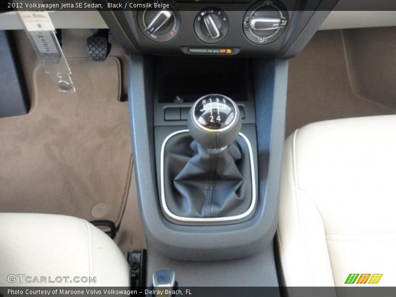 Black / Cornsilk Beige 2012 Volkswagen Jetta SE Sedan