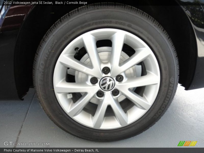 Black / Cornsilk Beige 2012 Volkswagen Jetta SE Sedan