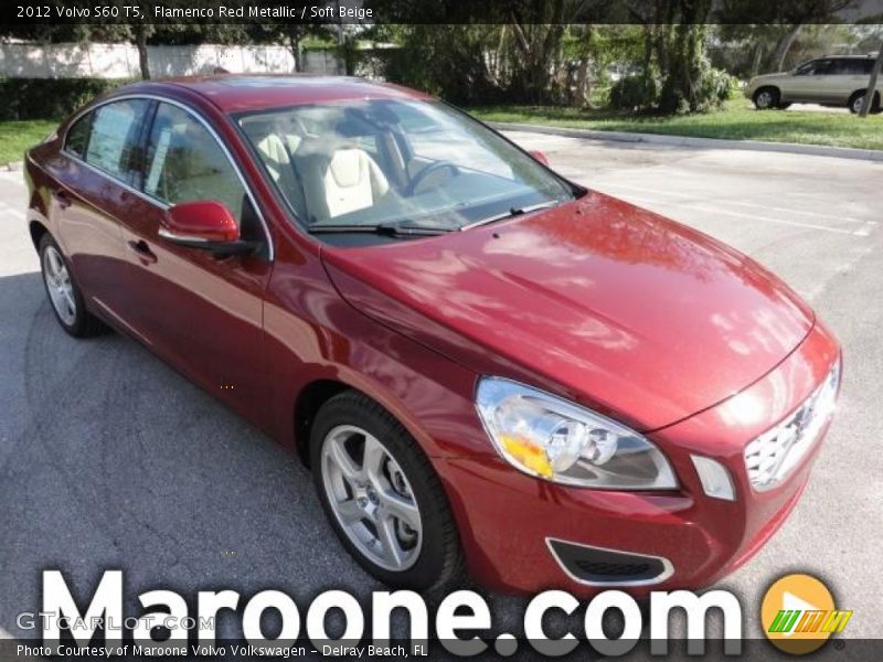 Flamenco Red Metallic / Soft Beige 2012 Volvo S60 T5