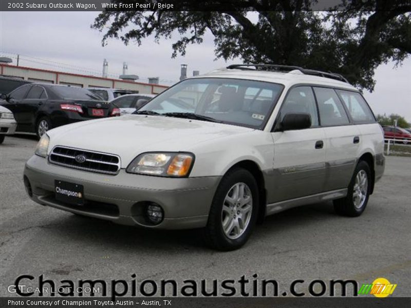 White Frost Pearl / Beige 2002 Subaru Outback Wagon