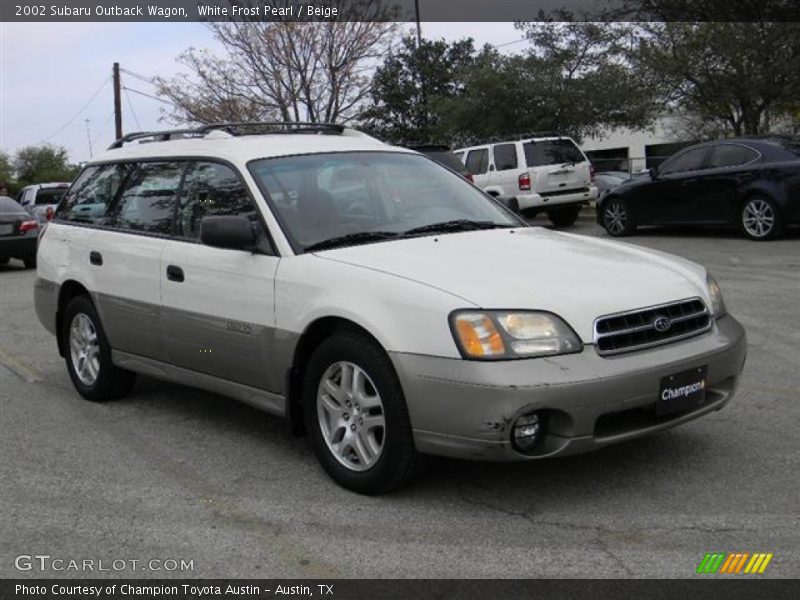 White Frost Pearl / Beige 2002 Subaru Outback Wagon
