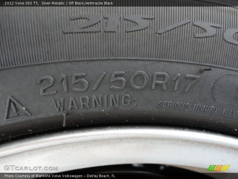 Silver Metallic / Off Black/Anthracite Black 2012 Volvo S60 T5
