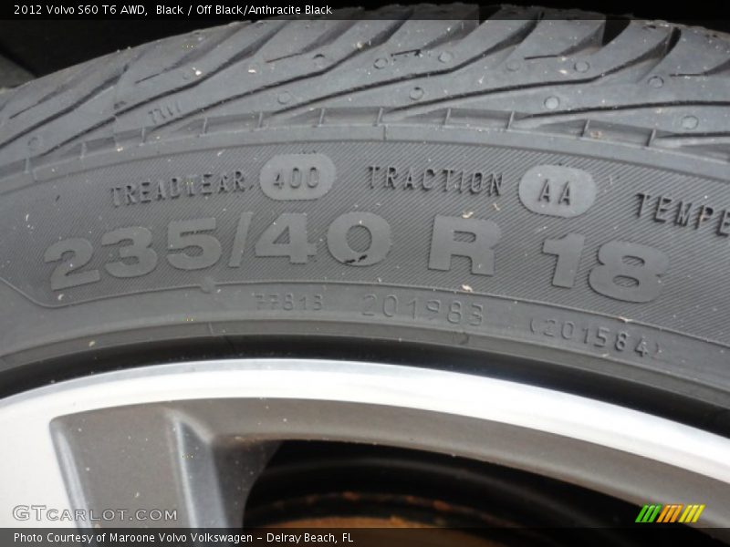 Black / Off Black/Anthracite Black 2012 Volvo S60 T6 AWD