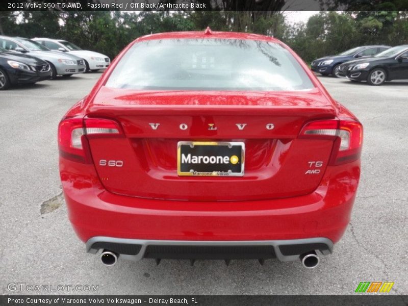 Passion Red / Off Black/Anthracite Black 2012 Volvo S60 T6 AWD