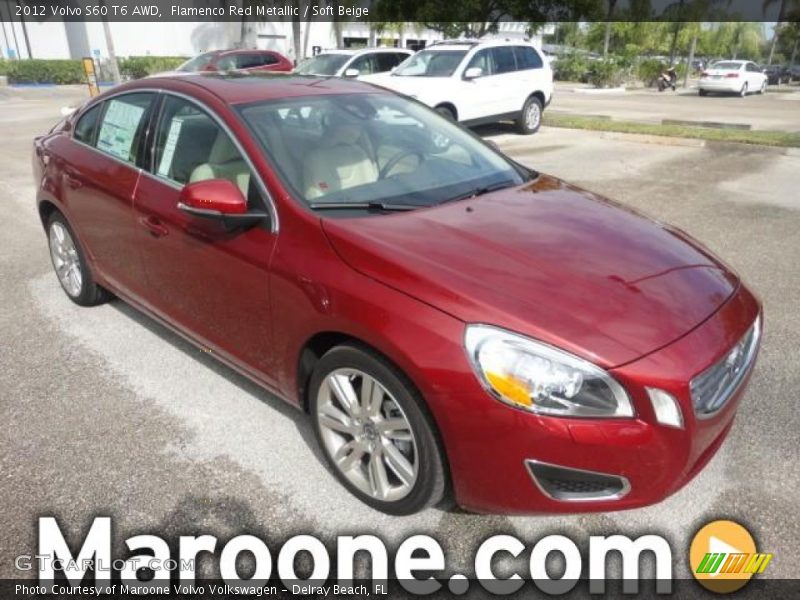 Flamenco Red Metallic / Soft Beige 2012 Volvo S60 T6 AWD