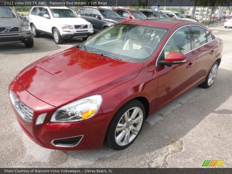 Flamenco Red Metallic / Soft Beige 2012 Volvo S60 T6 AWD