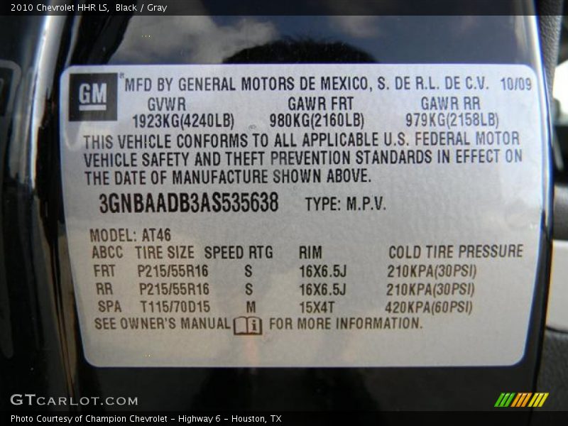 Black / Gray 2010 Chevrolet HHR LS