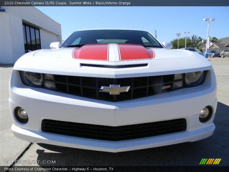 Summit White / Black/Inferno Orange 2010 Chevrolet Camaro SS/RS Coupe