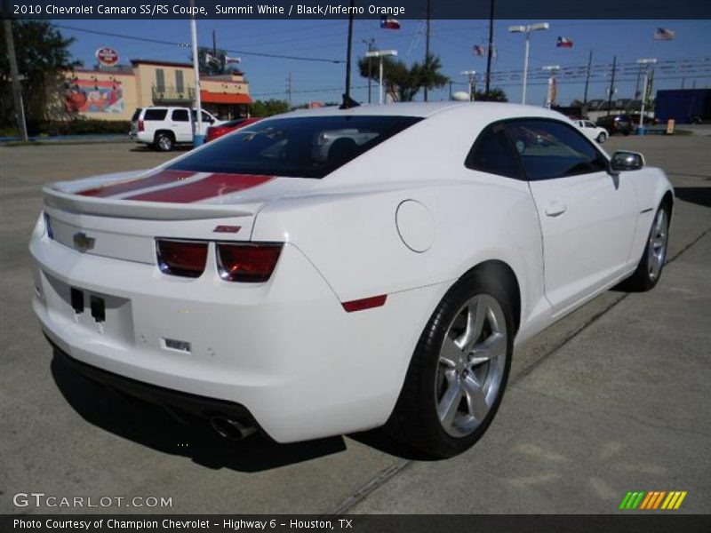 Summit White / Black/Inferno Orange 2010 Chevrolet Camaro SS/RS Coupe