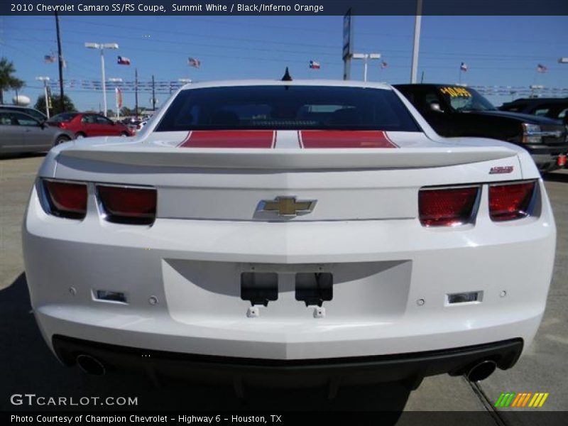Summit White / Black/Inferno Orange 2010 Chevrolet Camaro SS/RS Coupe