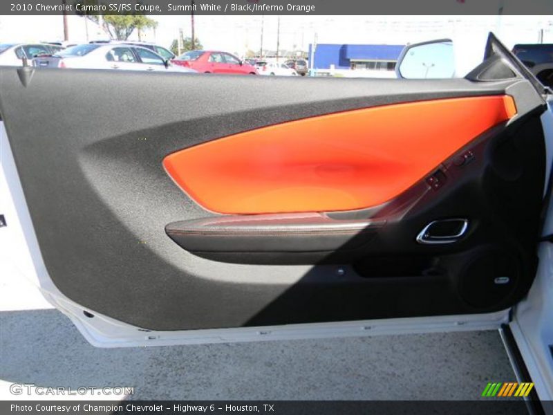 Summit White / Black/Inferno Orange 2010 Chevrolet Camaro SS/RS Coupe