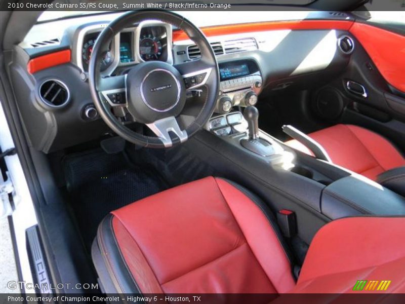 Black/Inferno Orange Interior - 2010 Camaro SS/RS Coupe 