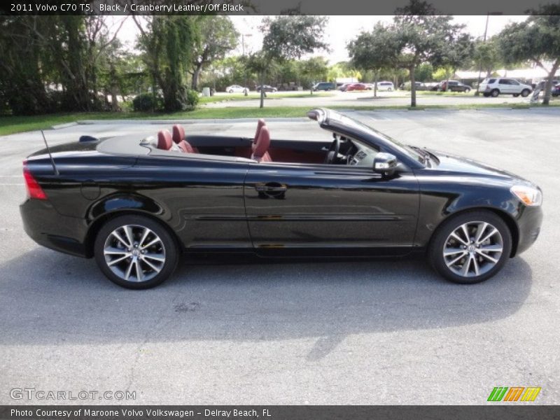 Black / Cranberry Leather/Off Black 2011 Volvo C70 T5