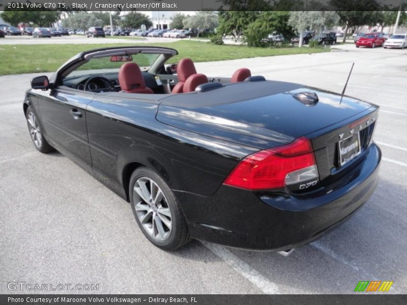 Black / Cranberry Leather/Off Black 2011 Volvo C70 T5