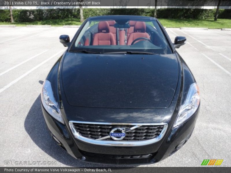 Black / Cranberry Leather/Off Black 2011 Volvo C70 T5