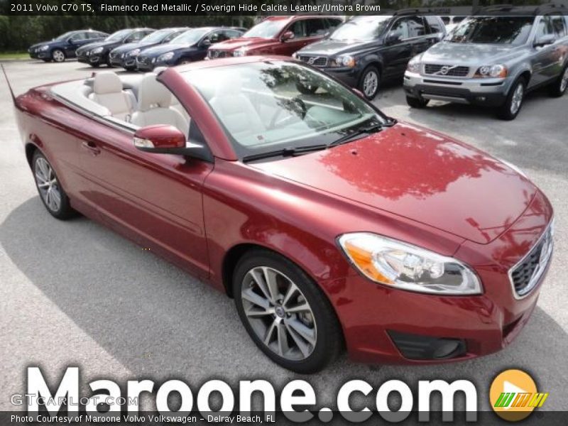 Flamenco Red Metallic / Soverign Hide Calcite Leather/Umbra Brown 2011 Volvo C70 T5