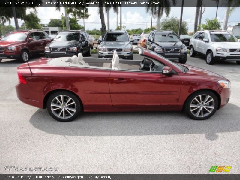 Flamenco Red Metallic / Soverign Hide Calcite Leather/Umbra Brown 2011 Volvo C70 T5