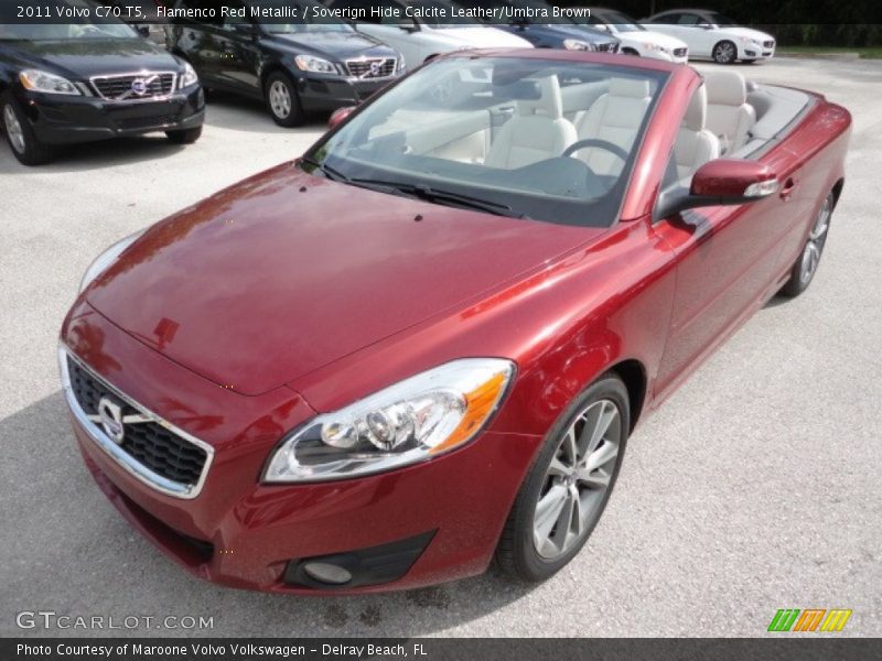 Flamenco Red Metallic / Soverign Hide Calcite Leather/Umbra Brown 2011 Volvo C70 T5