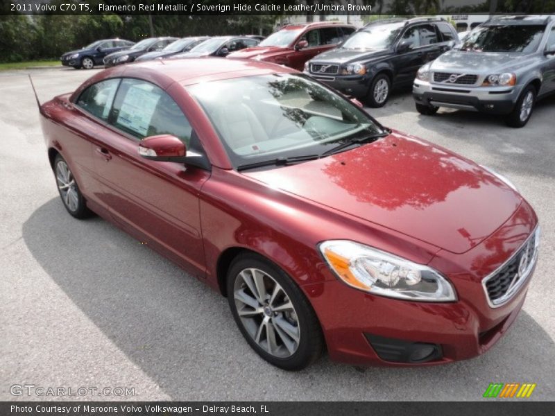 Flamenco Red Metallic / Soverign Hide Calcite Leather/Umbra Brown 2011 Volvo C70 T5