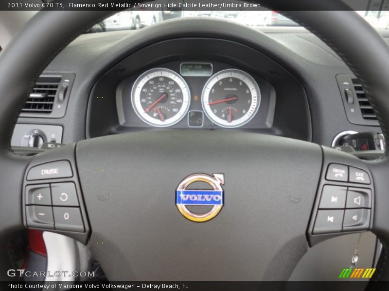 Flamenco Red Metallic / Soverign Hide Calcite Leather/Umbra Brown 2011 Volvo C70 T5