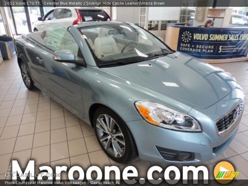 Celestial Blue Metallic / Soverign Hide Calcite Leather/Umbra Brown 2011 Volvo C70 T5