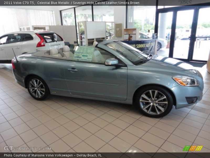 Celestial Blue Metallic / Soverign Hide Calcite Leather/Umbra Brown 2011 Volvo C70 T5
