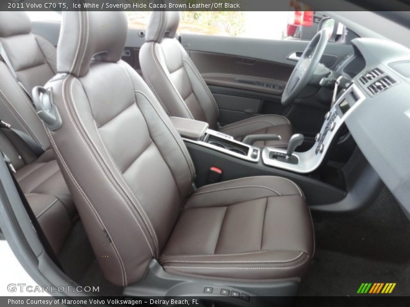 Ice White / Soverign Hide Cacao Brown Leather/Off Black 2011 Volvo C70 T5