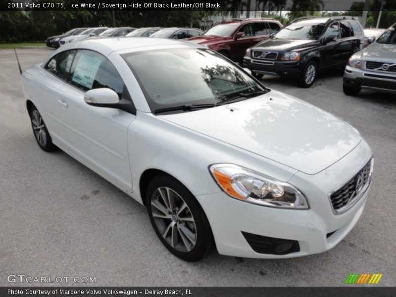 Ice White / Soverign Hide Off Black Leather/Off Black 2011 Volvo C70 T5