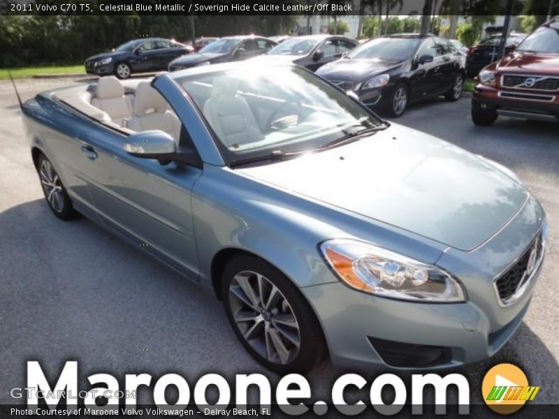 Celestial Blue Metallic / Soverign Hide Calcite Leather/Off Black 2011 Volvo C70 T5