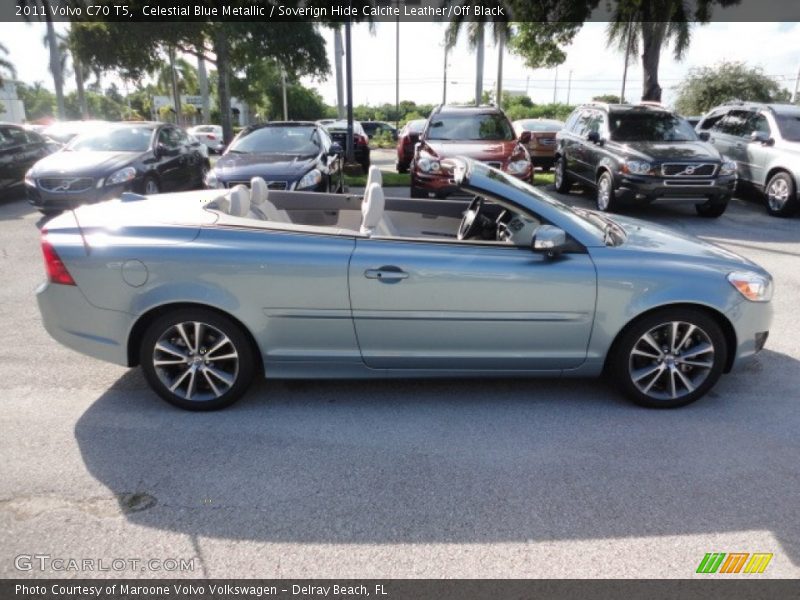 Celestial Blue Metallic / Soverign Hide Calcite Leather/Off Black 2011 Volvo C70 T5