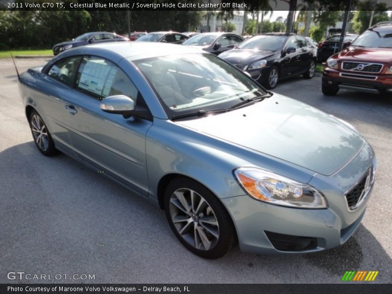 Celestial Blue Metallic / Soverign Hide Calcite Leather/Off Black 2011 Volvo C70 T5