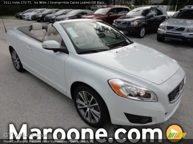 Ice White / Soverign Hide Calcite Leather/Off Black 2011 Volvo C70 T5