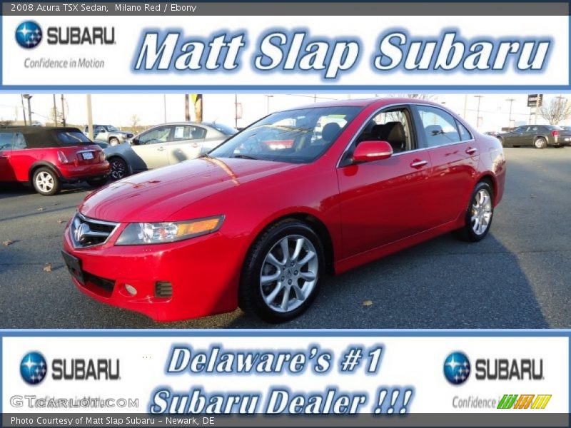 Milano Red / Ebony 2008 Acura TSX Sedan