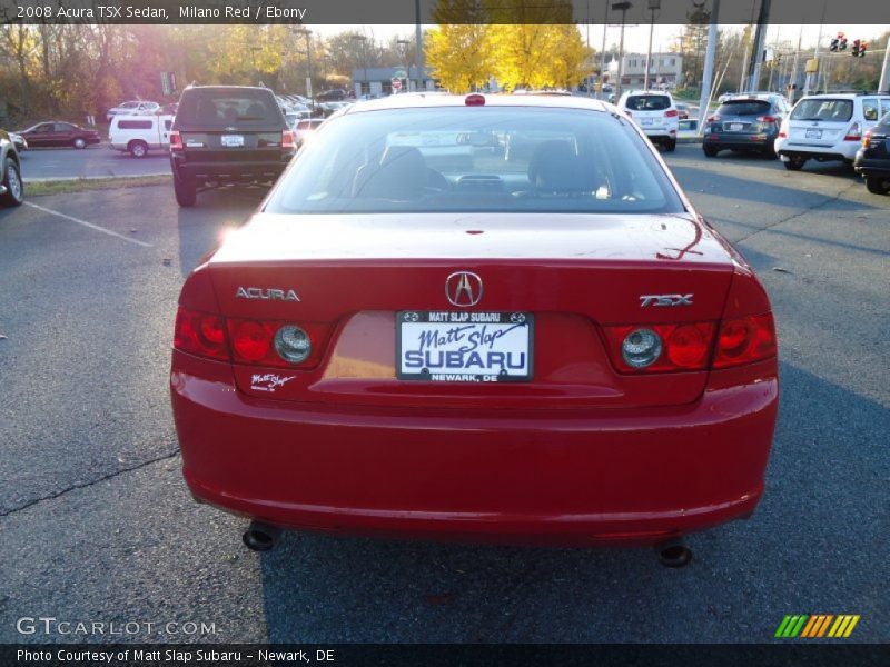 Milano Red / Ebony 2008 Acura TSX Sedan