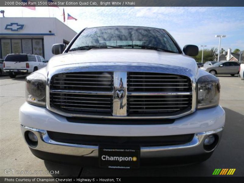 Bright White / Khaki 2008 Dodge Ram 1500 Lone Star Edition Quad Cab