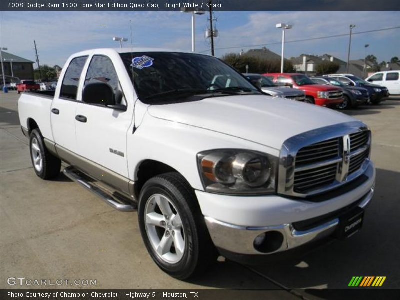 Bright White / Khaki 2008 Dodge Ram 1500 Lone Star Edition Quad Cab
