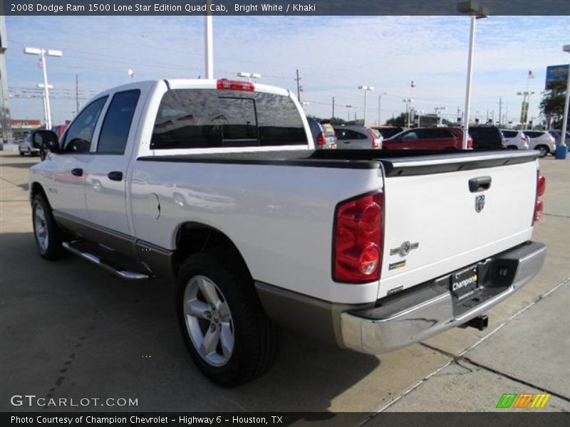 Bright White / Khaki 2008 Dodge Ram 1500 Lone Star Edition Quad Cab