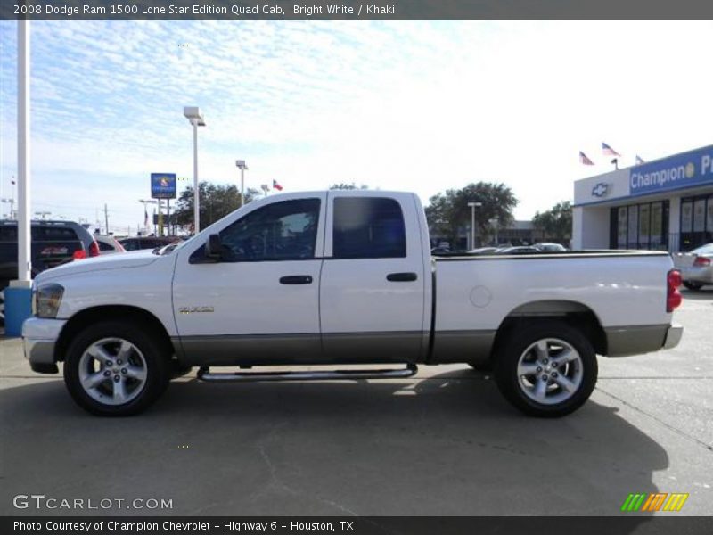 Bright White / Khaki 2008 Dodge Ram 1500 Lone Star Edition Quad Cab
