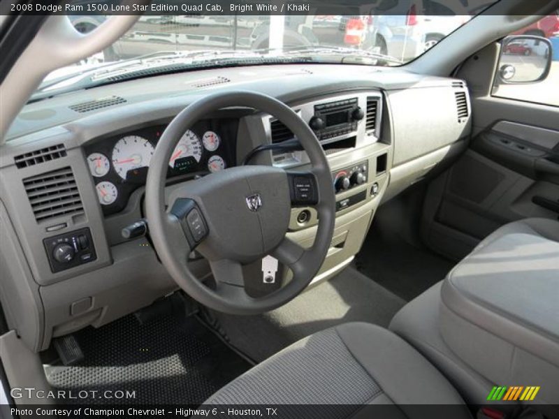 Bright White / Khaki 2008 Dodge Ram 1500 Lone Star Edition Quad Cab