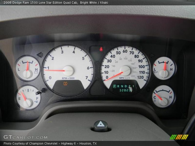 Bright White / Khaki 2008 Dodge Ram 1500 Lone Star Edition Quad Cab