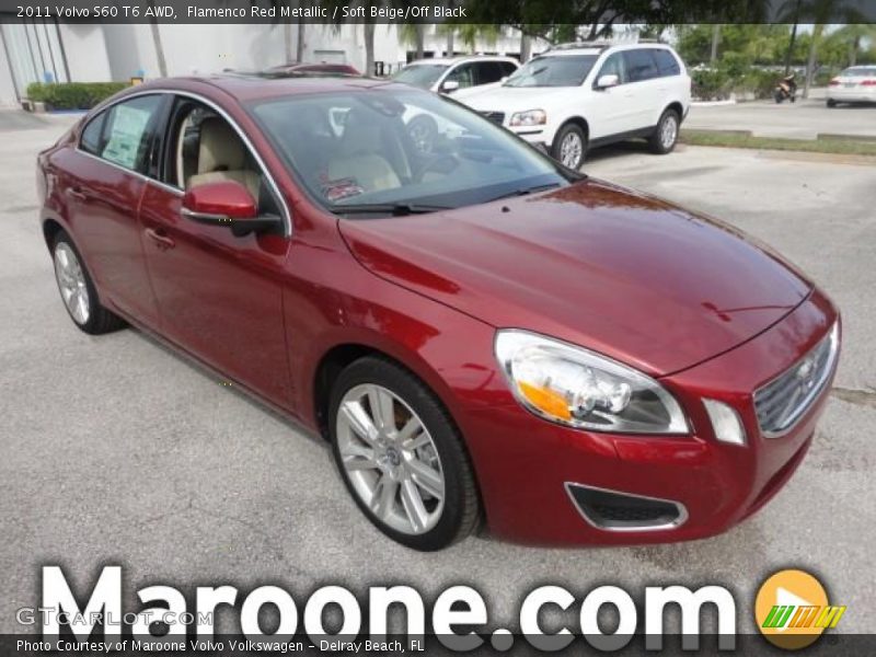 Flamenco Red Metallic / Soft Beige/Off Black 2011 Volvo S60 T6 AWD